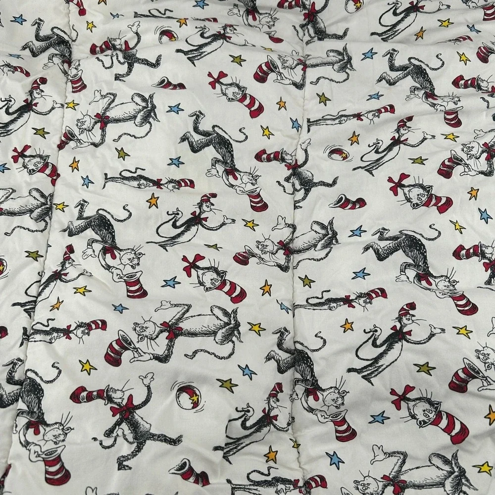 Dr Seuss Trend Lab Cat in the Hat Quilted Reversible Baby Crib Blanket Toddler